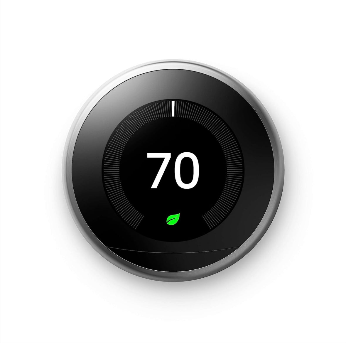 Nest Google T3007ES Learning Thermostat, 3rd Gen, Smart Thermostat, Stainless Steel, Works with Alexa