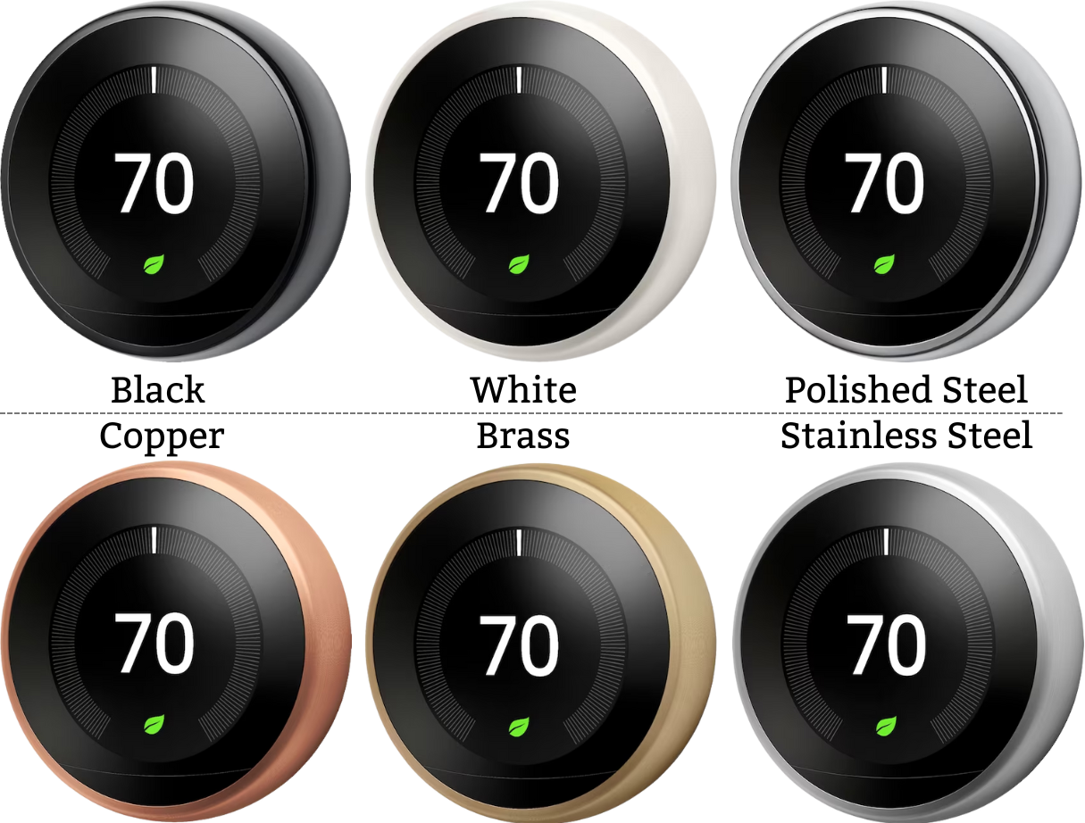 Nest Google T3007ES Learning Thermostat, 3rd Gen, Smart Thermostat, Stainless Steel, Works with Alexa